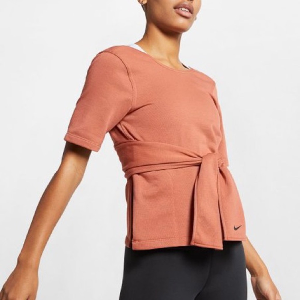 Nike Studio Short-Sleeve Yoga Training Wrap Top